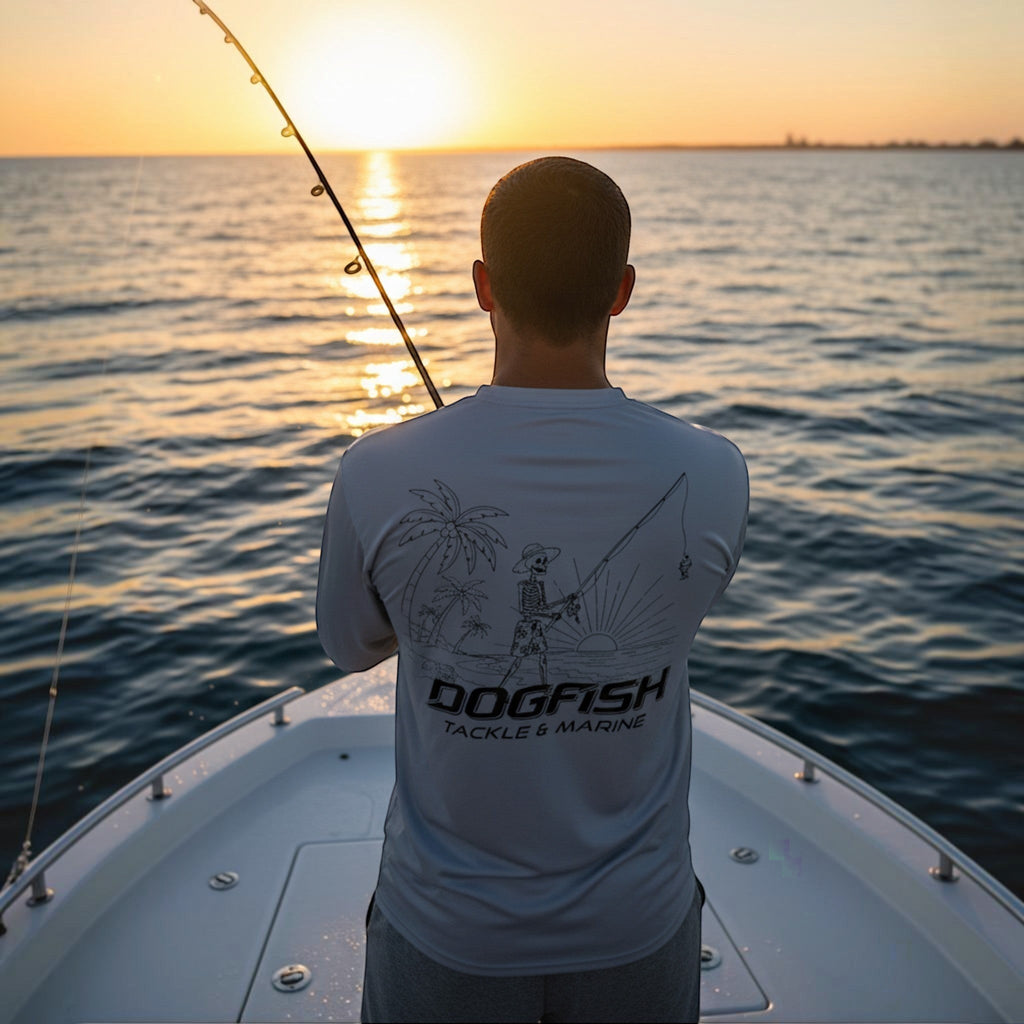Dogfish Long Sleeve Microfiber Life Is A Beach Logo