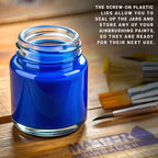 10 Pack TB-001 Empty 3/4 Ounce (22cc) Glass Jar Bottles with Plastic Lids, Paint Storage Bottles, Jars Screw Into Siphon Feed Airbrush Lid Assemblies