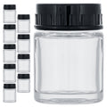 10 Pack TB-001 Empty 3/4 Ounce (22cc) Glass Jar Bottles with Plastic Lids, Paint Storage Bottles, Jars Screw Into Siphon Feed Airbrush Lid Assemblies