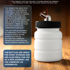10 Pack TB-005, 2.7oz Plastic Jar Bottles with 60Â­ Down Angle Adaptor Lid Assembly, Single-Action Siphon