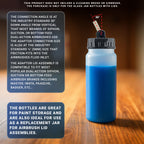 10 Pack TB-008, 2.7oz Plastic Jar Bottles with 30° degrees Down Angle Adaptor Lid Assembly, Single-Action Siphon