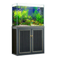 50 Gallon Aquarium with Cabinet Stand | Modern Glass Fish Tank - Dark Grey