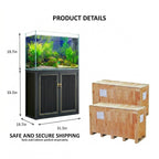 50 Gallon Aquarium with Cabinet Stand | Modern Glass Fish Tank - Dark Grey