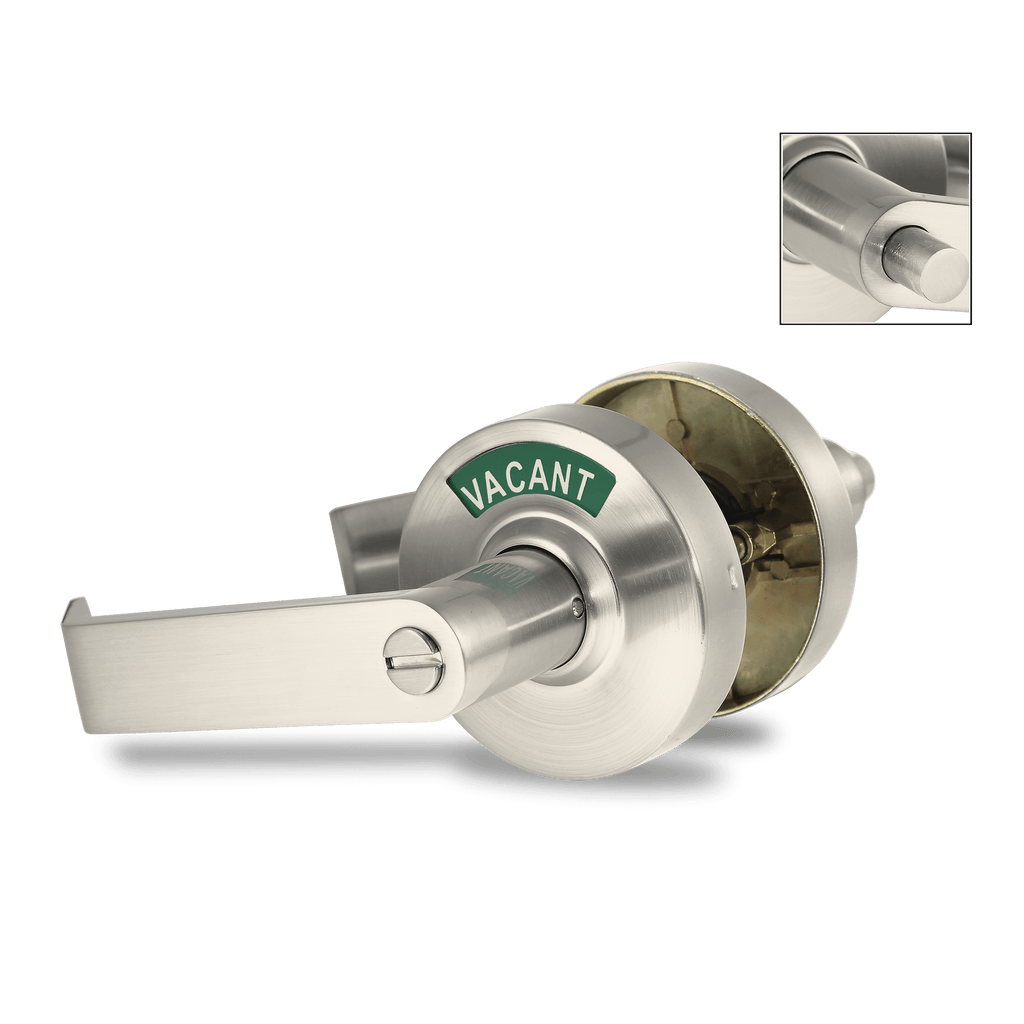 ADA Door Lock with Indicator in Satin Nickel Left-Handed