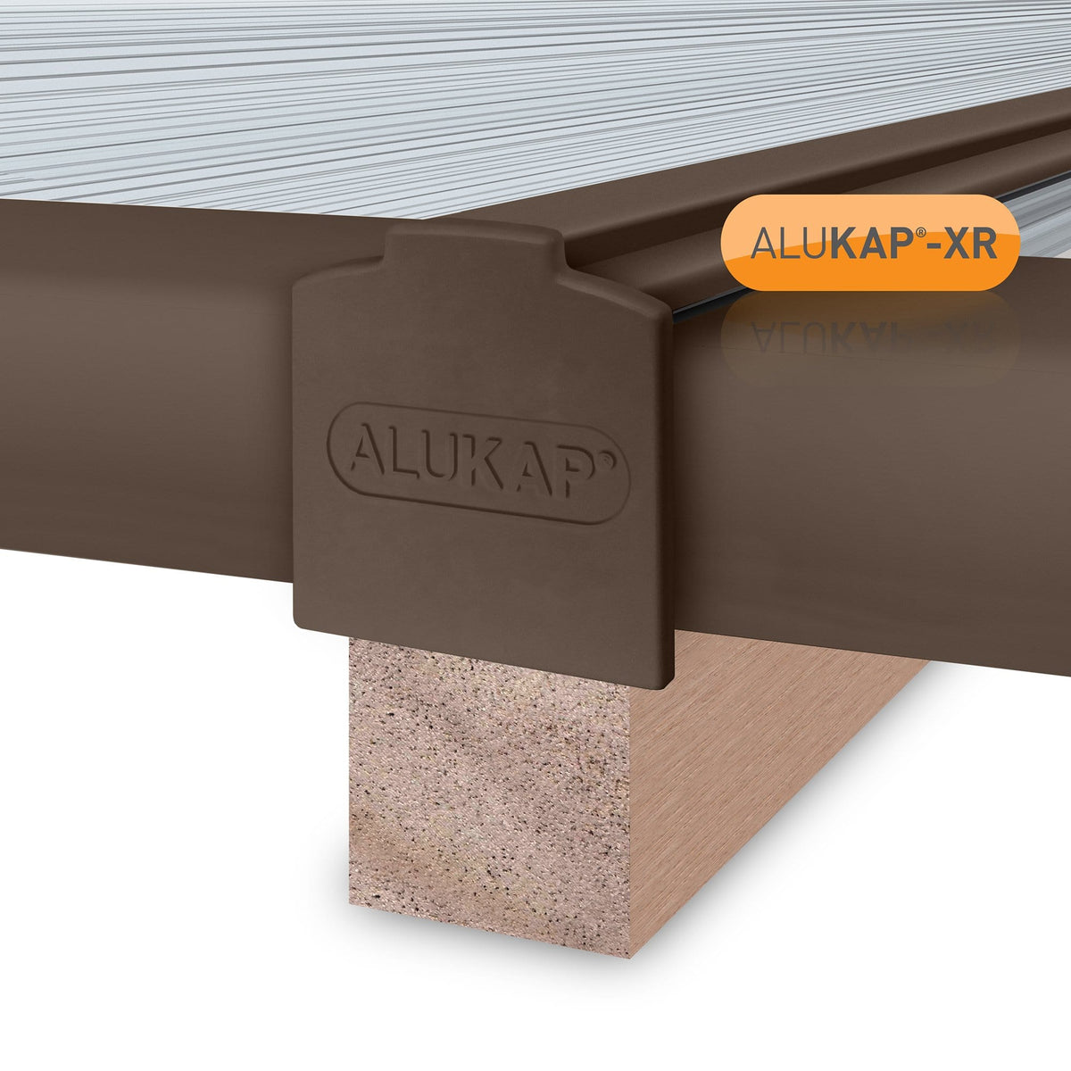 Alukap-XR 45mm Aluminium Bar with 45mm Slot Fit Rafter Gasket and End Cap - All Lengths