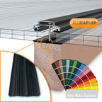 Alukap-XR 45mm Aluminium Bar with 45mm Slot Fit Rafter Gasket and End Cap - All Lengths