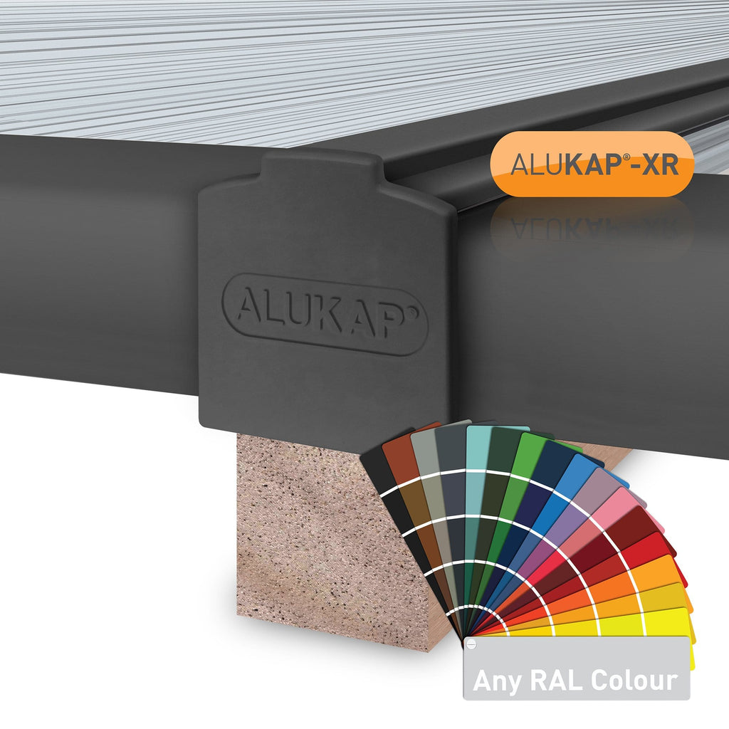 Alukap-XR 45mm Aluminium Bar with 45mm Slot Fit Rafter Gasket and End Cap - All Lengths