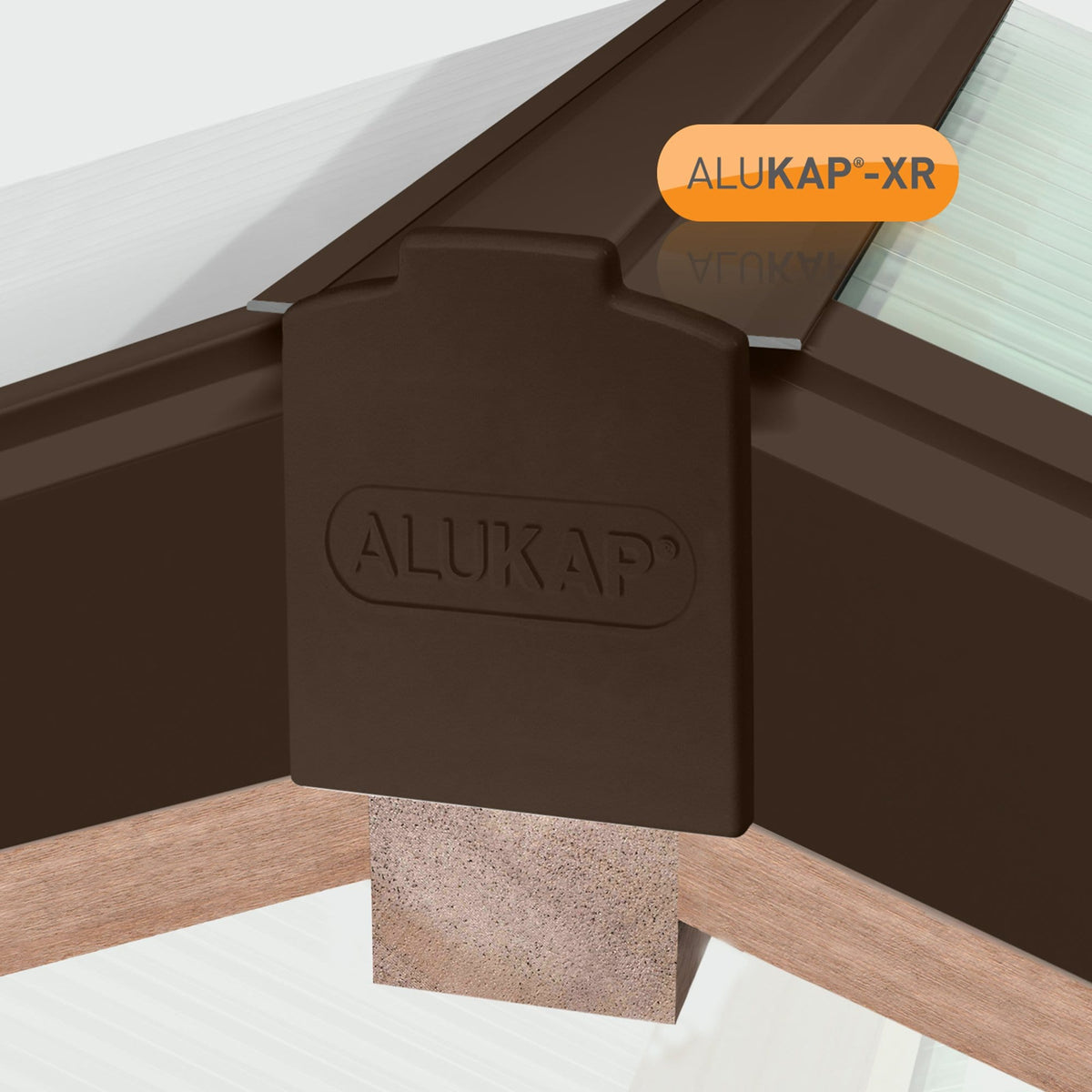 Alukap-XR Aluminium Hip Bar with 55mm Rafter Gasket and End Cap - All Lengths