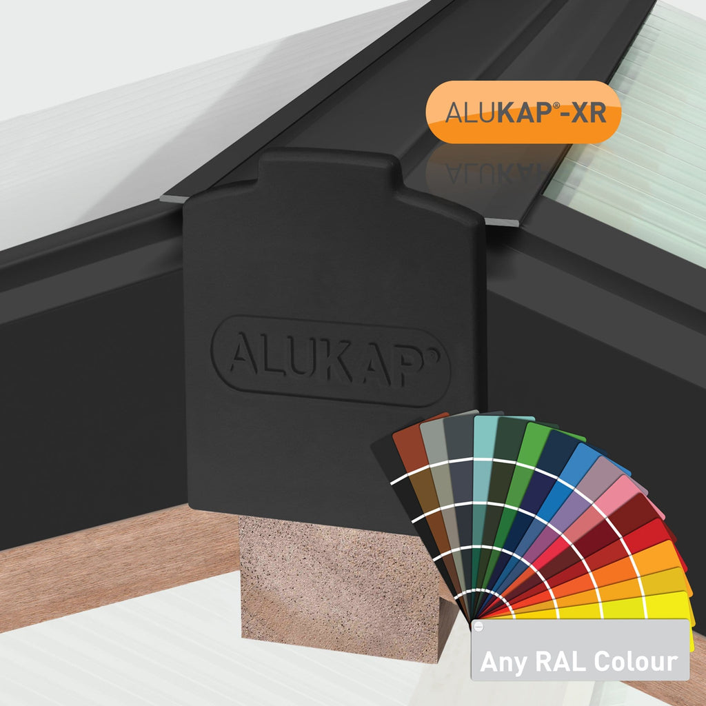Alukap-XR Aluminium Hip Bar with 55mm Rafter Gasket and End Cap - All Lengths