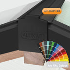 Alukap-XR Aluminium Hip Bar with 55mm Rafter Gasket and End Cap - All Lengths
