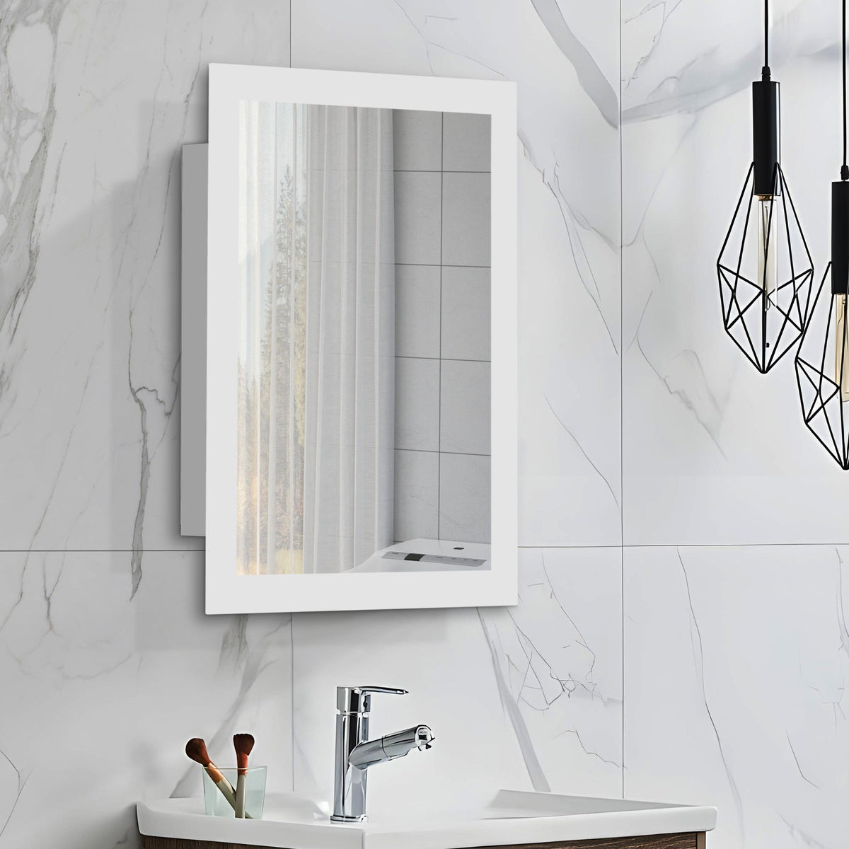 Bristol Non Illuminated Mirror Cabinet  - 480mm x 600mm