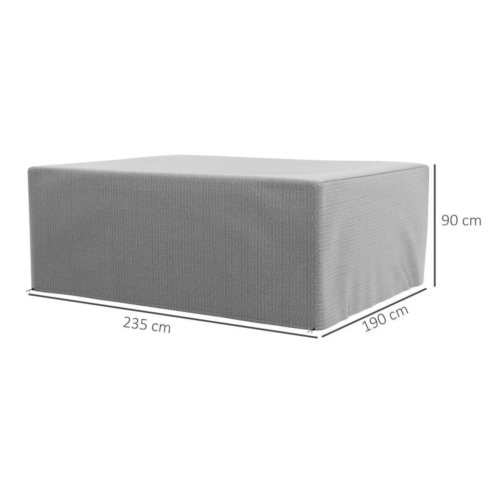 Waterproof & Anti-UV Large Protective Patio Set Covers, 235x190x90 cm, Grey