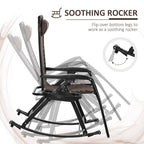 Foldable Reclining Zero Gravity Lounge Rockers w/ Pillow, Cup Holder, Brown