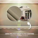 2.5 x 2m Manual Retractable Awning Canopy with Winding Handle for Garden, Patio, Khaki