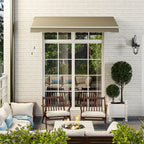 2.5 x 2m Manual Retractable Awning Canopy with Winding Handle for Garden, Patio, Khaki