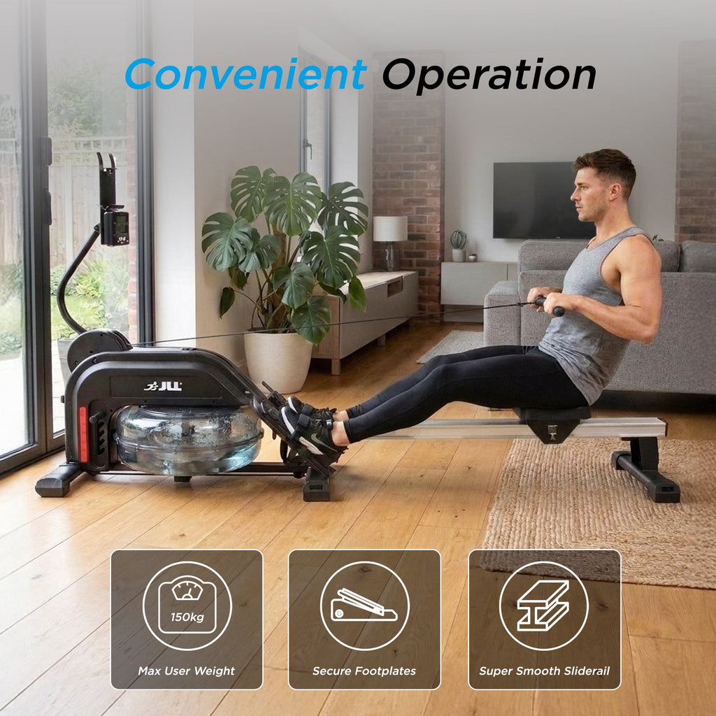 Aqua 1 Water and Elastic Dual Resistance Rowing Machine
