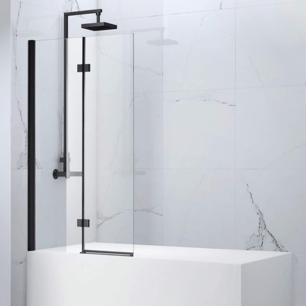 Aquaglass 8mm 2-Panel Folding Hinged Bath Screen - 1500 x 900mm