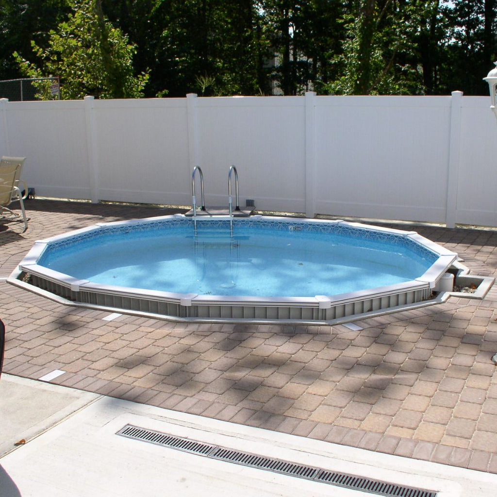 15' x 52" Round Aquasports Aluminum Panel Semi-Inground Round Combo Pool