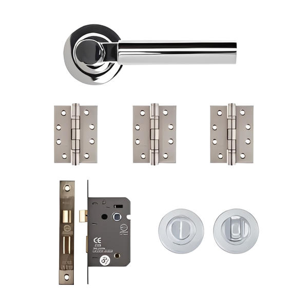 Arcadia Bathroom Kit Polished Chrome Finish - Deanta