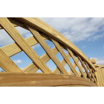 Convex Curved Framed Trellis Fence Topper