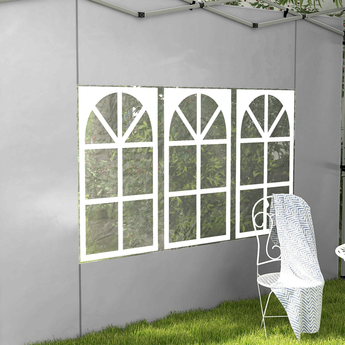Gazebo Side Panels for 3x3(m) or 3x4(m) Pop Up Gazebo, 2 Pack Sides Replacement, Grey