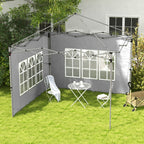Gazebo Side Panels for 3x3(m) or 3x4(m) Pop Up Gazebo, 2 Pack Sides Replacement, Grey