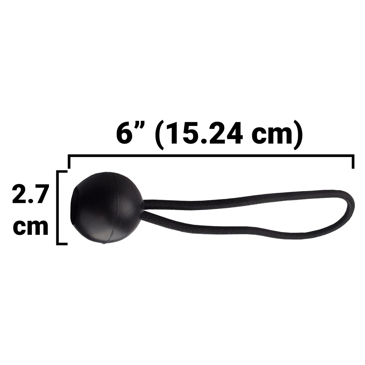 Bungee Ball Mix Black 6" 8” 10" Pack of 30
