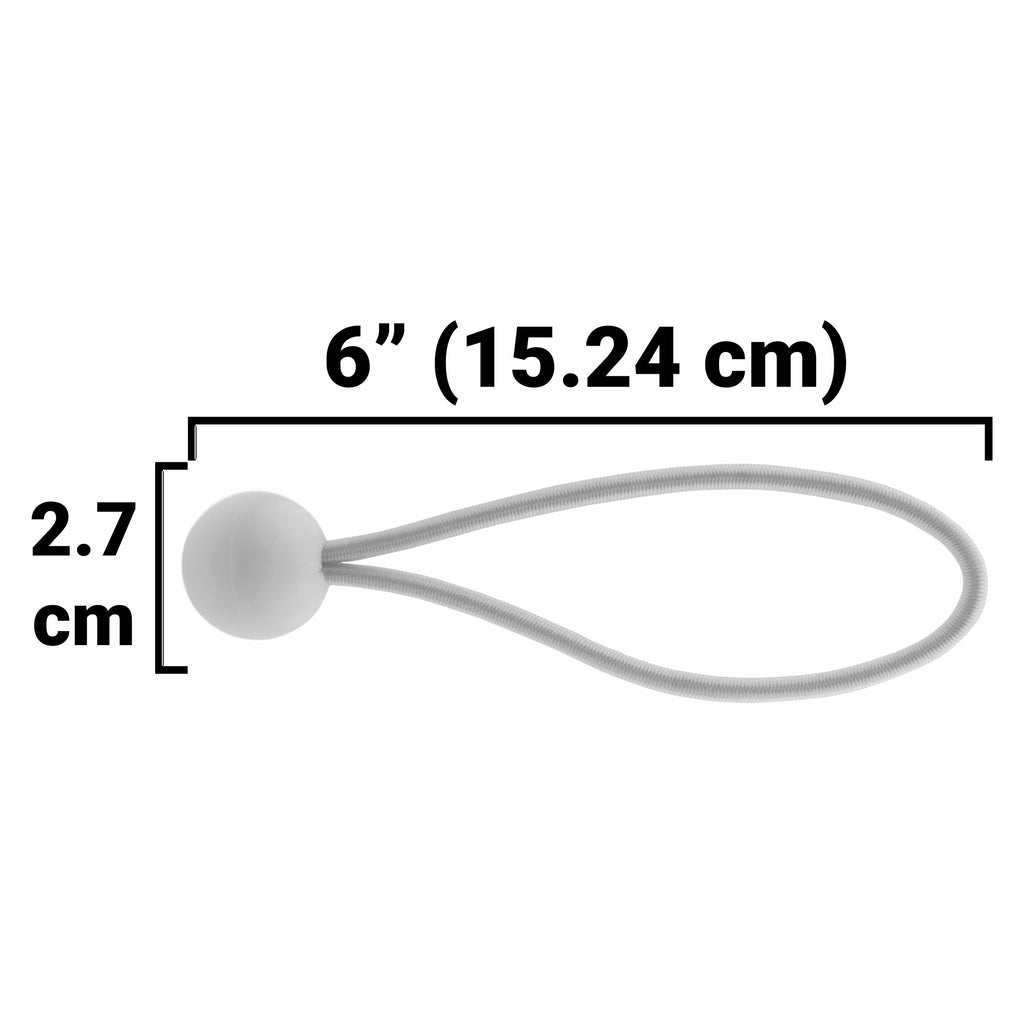 Grey S-Grade Tarpaulin with 20 x 6" Bungee Balls (White)