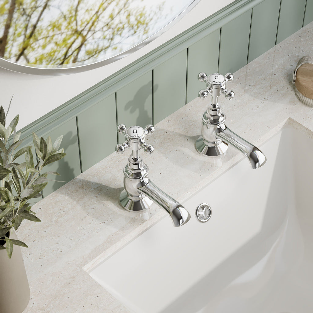 Claremont Topaz Hexagonal Crosshead Basin Pillar Taps