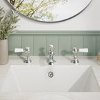 Claremont Topaz 3 Hole Dual Lever Basin Mixer Tap with Pop Up Waste