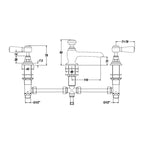 Claremont Topaz 3 Hole Dual Lever Basin Mixer Tap with Pop Up Waste