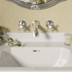 Claremont Topaz Crosshead 3-Hole Wall Mounted Basin Mixer Tap