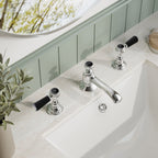 Claremont Topaz 3 Hole Dual Lever Basin Mixer Tap with Pop Up Waste