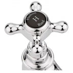 Claremont Topaz Hexagonal Collar 3 Hole Basin Mixer Tap with Pop Up Waste