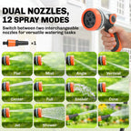 28+2m Retractable Wall-Mount Hose Reel with Auto Retraction & 180° Swivel, Orange