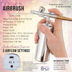 Belloccio Complete Cordless Handheld Airbrush Cosmetic Makeup System with 4 Fair Foundation Shades, 18-Piece Kit, Primer, Blush, Bronzer, Highlighter