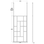 Aspect 8mm Glass Abstract Frame Wetroom Panel With Ceiling Posts - Matt Black
