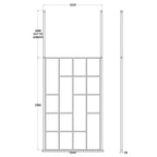 Aspect 8mm Glass Abstract Frame Wetroom Panel With Ceiling Posts - Matt Black