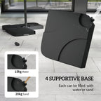 3 m Cantilever Parasol with Weights, Cover & Cross Base, Black