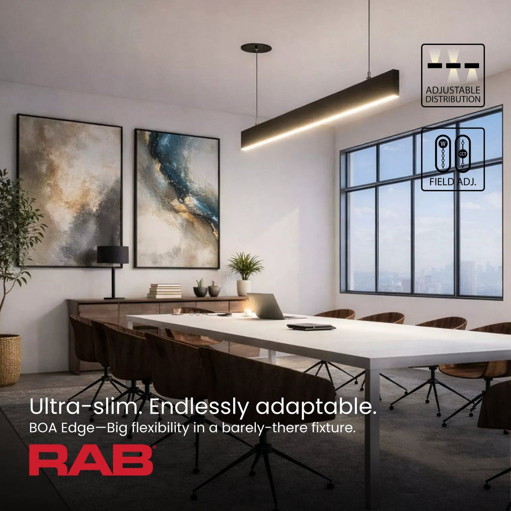RAB BOAE2PUW 2 ft Edge Linear Light 20W 2783 Lumens Selectable CCT 120-277V White