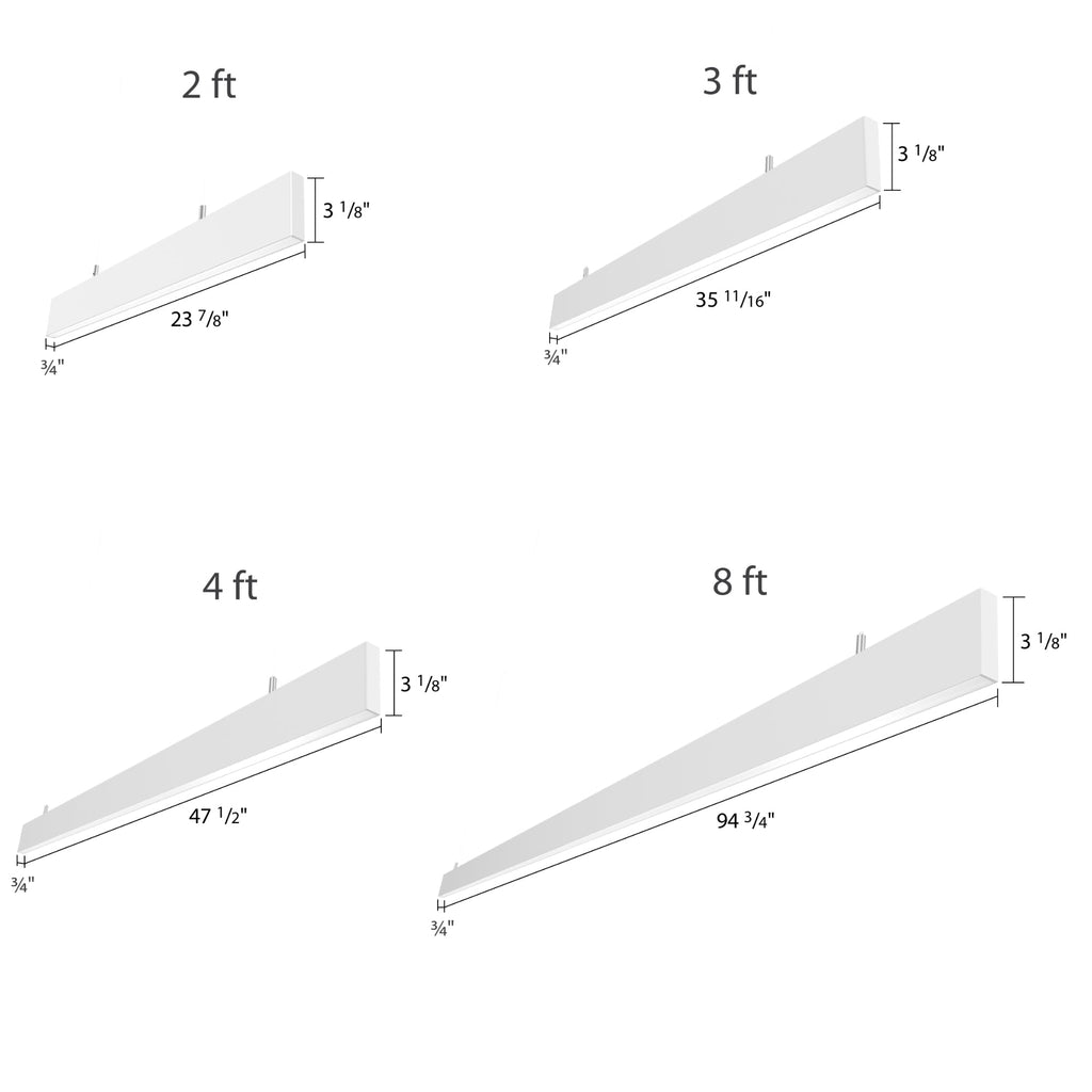 RAB BOAE8PUS 8 ft Edge Linear Light 80W 10318 Lumens Selectable CCT 120-277V Silver