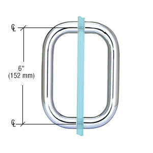 CRL 6" Back-to-Back Solid Brass 3/4" Diameter Pull Handles Without Metal Washers