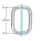 CRL 6" Back-to-Back Solid Brass 3/4" Diameter Pull Handles Without Metal Washers