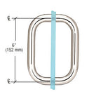 CRL 6" Back-to-Back Solid Brass 3/4" Diameter Pull Handles Without Metal Washers