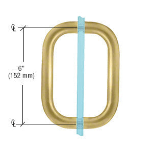 CRL 6" Back-to-Back Solid Brass 3/4" Diameter Pull Handles Without Metal Washers