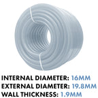 Clear Braided PVC Pipe 16mm*1.9mm