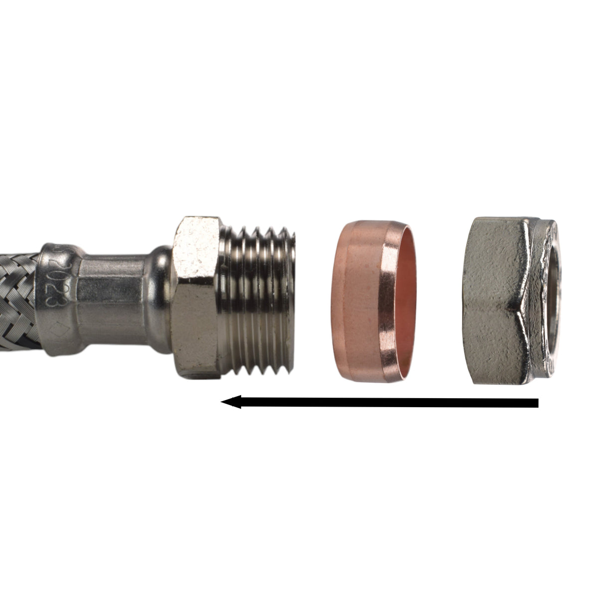 Brass Barbed Bib Tap FULL Connection Kit