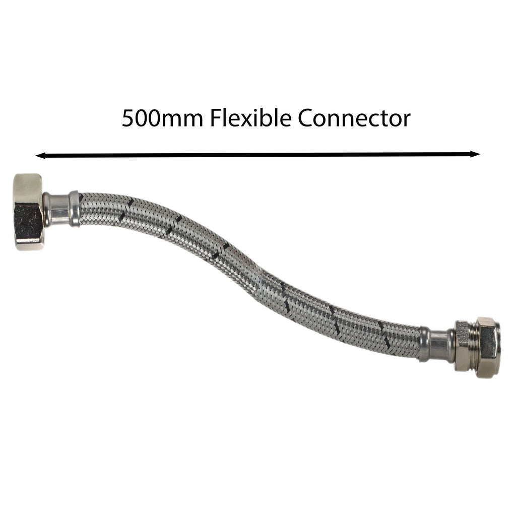 Brass Barbed Bib Tap FULL Connection Kit x2