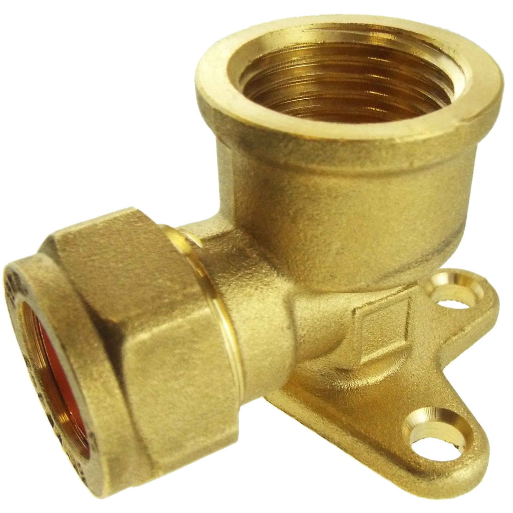 15mm Brass Wall Flange Kit with Brass Barbed Tap