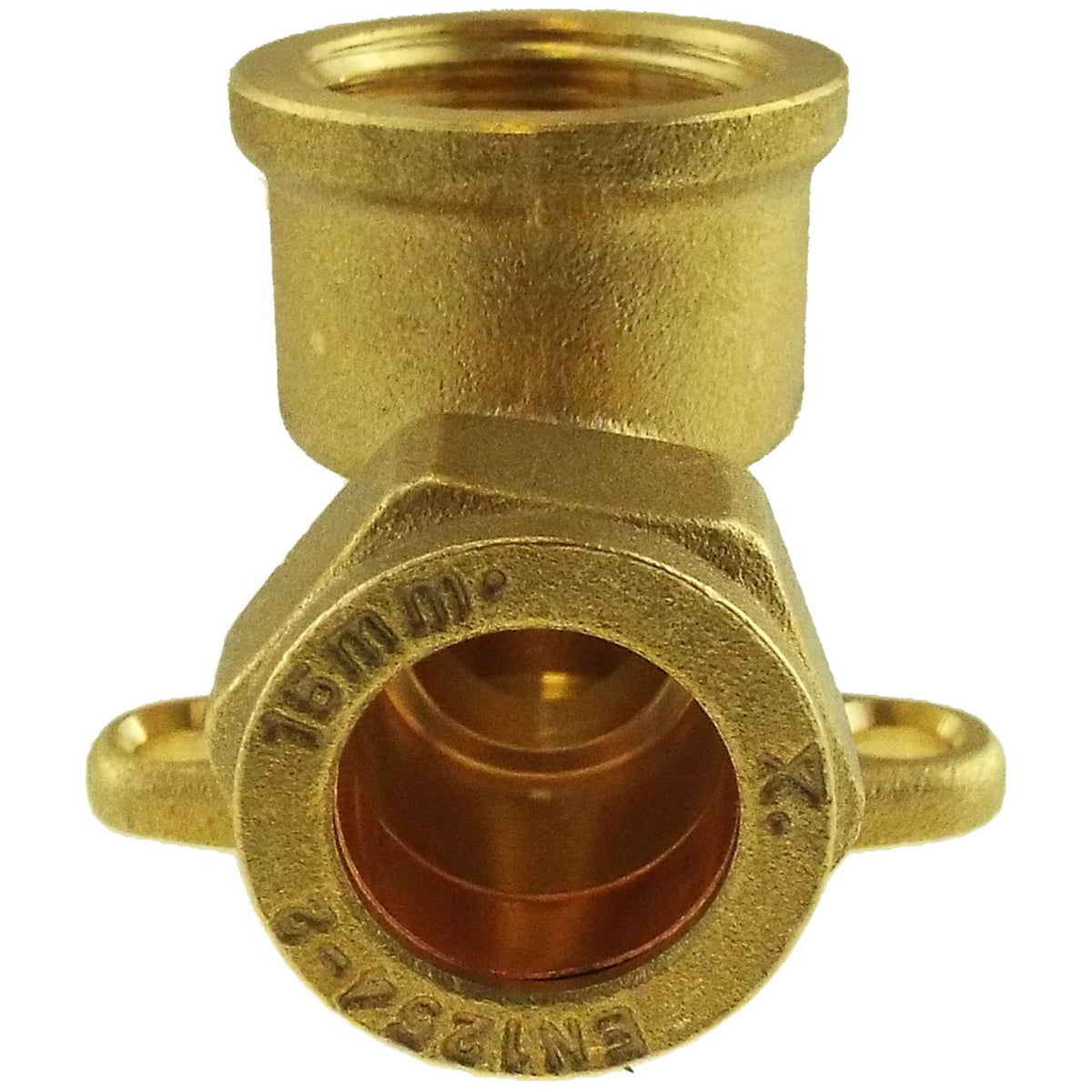 15mm Brass Wall Flange Kit with 15mm Barbed Polished Brass Tap